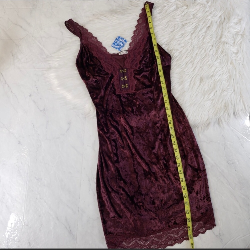 Free People Intimates Mini Velvet lace Dress Bnwt - Picture 5 of 6